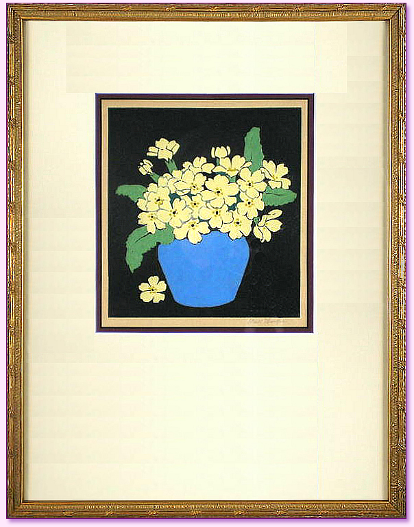 John Hall Thorpe AAA, SSA, Woodcut Print Forget-me-nots 1920