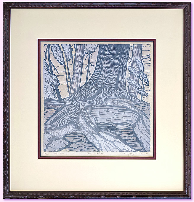 Mary Gay Brooks Linocut Framed