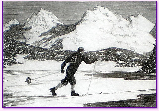 Frederick Taylor Skier Unframed