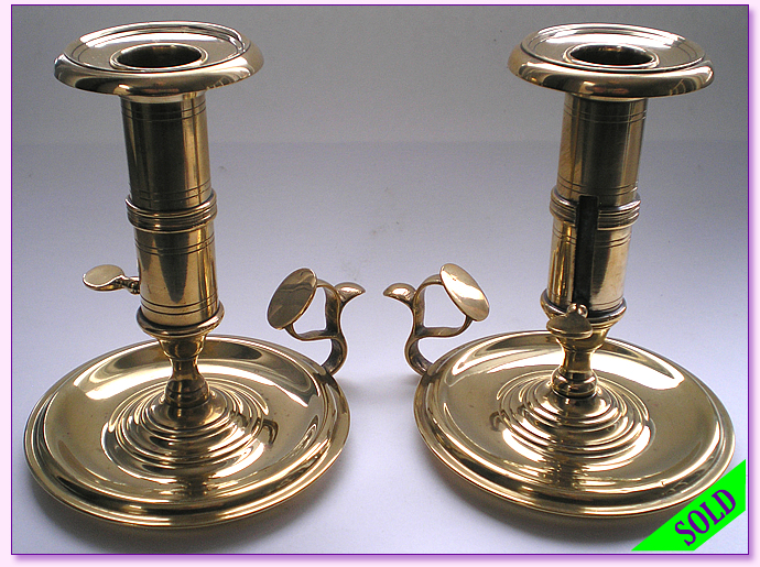 Victorian Brass Pushup Candles Sticks