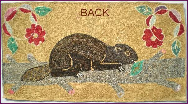 Beaver Hooked Rug Back