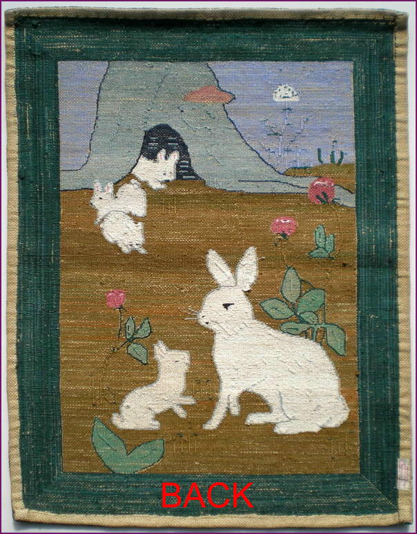Grenfell Arctic Hare Hooked Rug Back