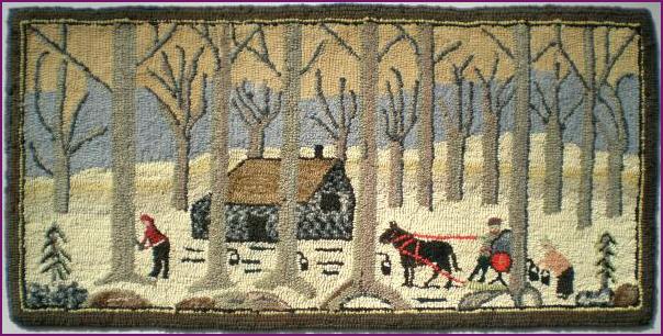 Maple Syrup Hooked Rug