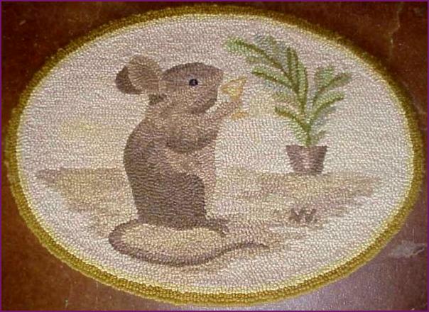 George Wells Hooked Rug Mouse Front